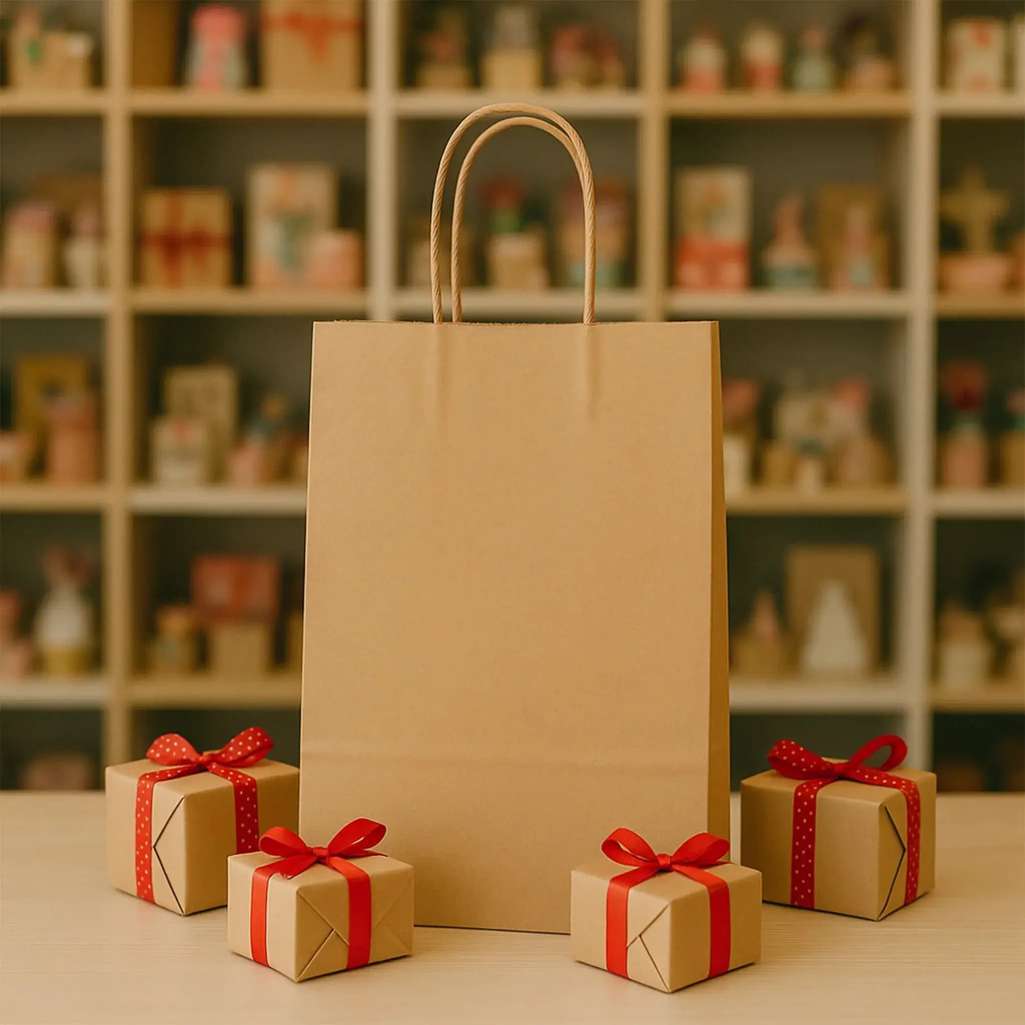 ساک دستی کاغذی کرافت قهوه ای 36×27 با بند کاغذی