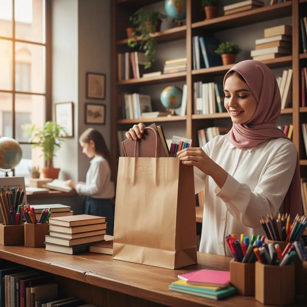 ساک دستی کاغذی کرافت قهوه ای 36×27 با بند کاغذی