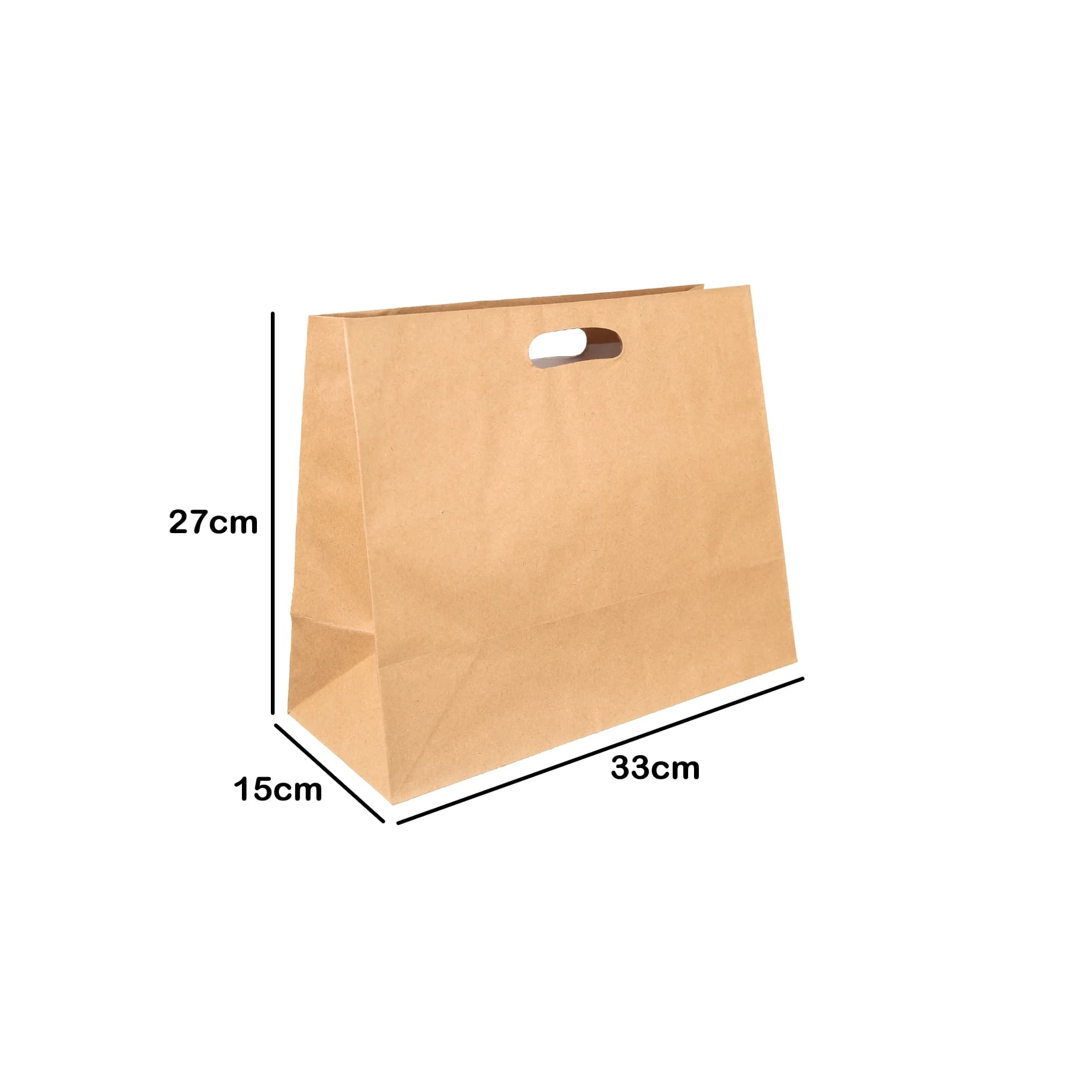 ساک دستی کاغذی کرافت ضخیم 33×27 دسته پانچی