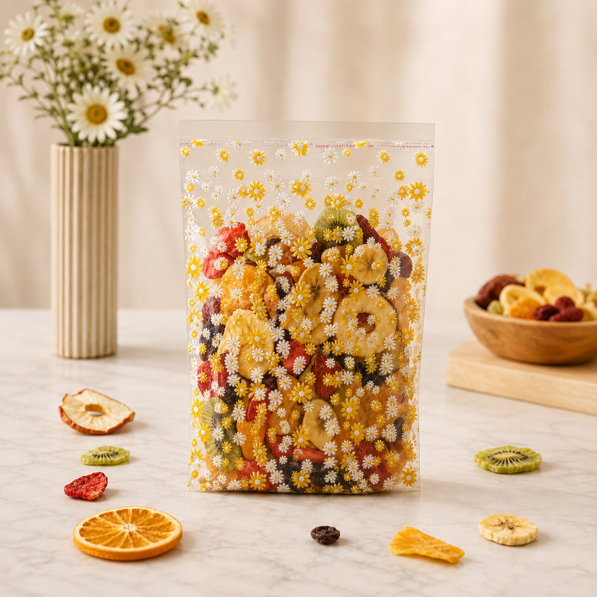 سلفون چسب دار طرح بابونه زرد سایز 24×16 سانتی متر