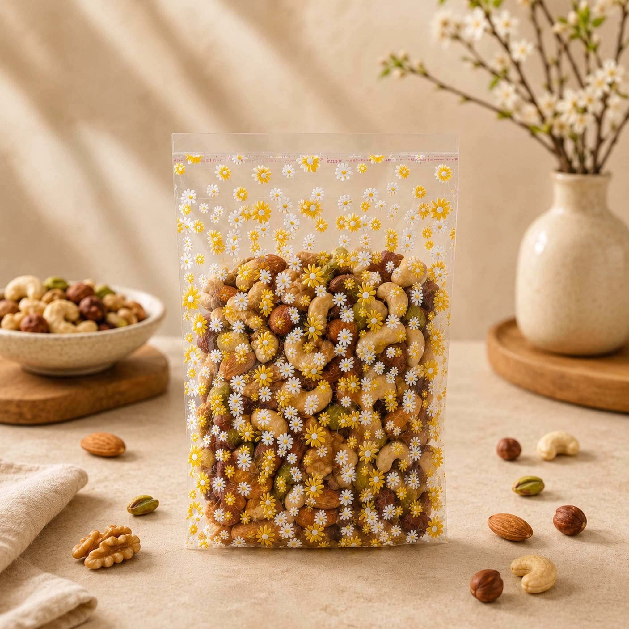 سلفون چسب دار طرح بابونه زرد سایز 24×16 سانتی متر