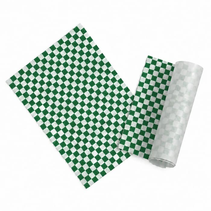 کاغذ پوستی 70×50 طرح شطرنج سبز