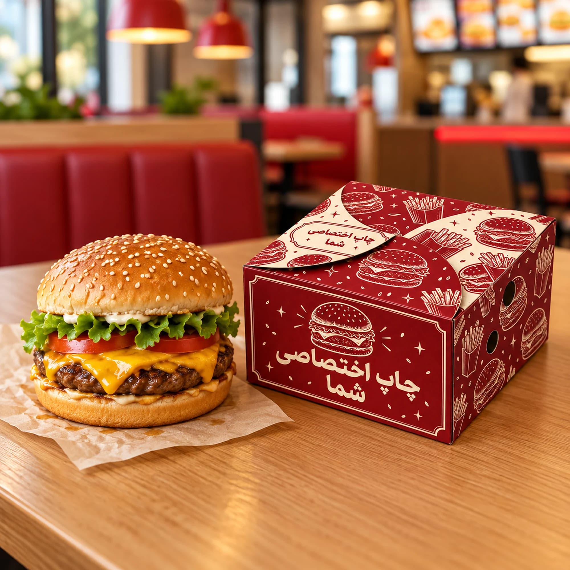 جعبه همبرگر با چاپ اختصاصی