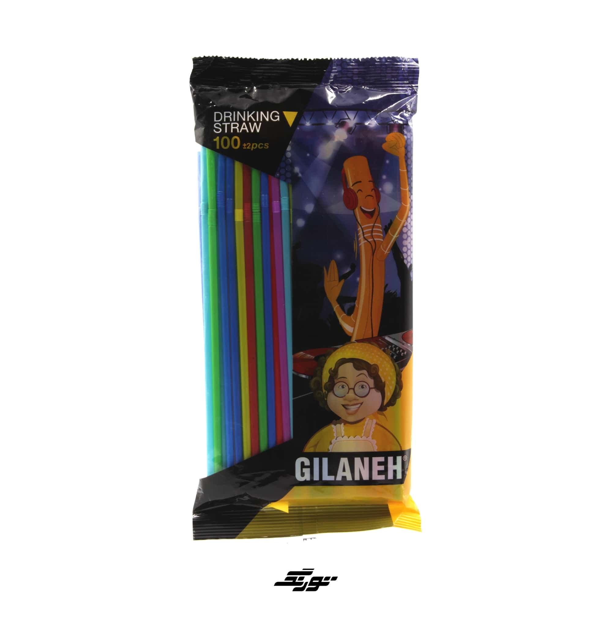 نی نوشیدنی تاشو 100 عددی