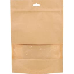 پاکت کرافت پنجره دار ایستاده زیپ دار 18×25
