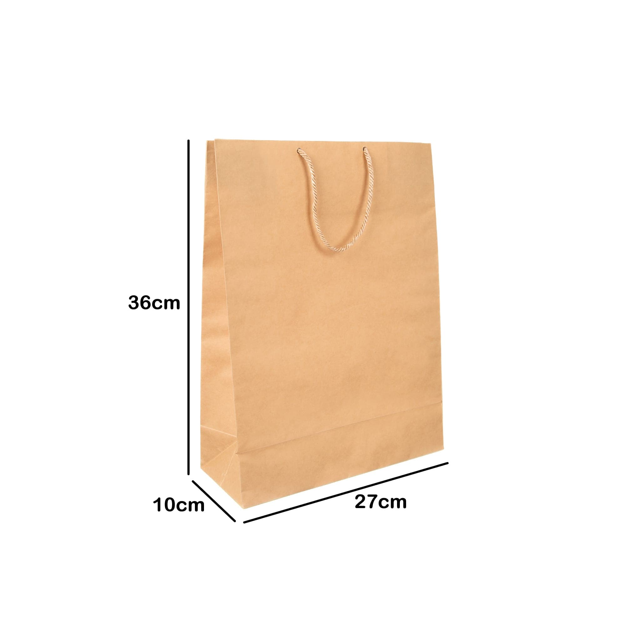 ساک دستی کاغذی کرافت 36×27 با بند دور پیچ