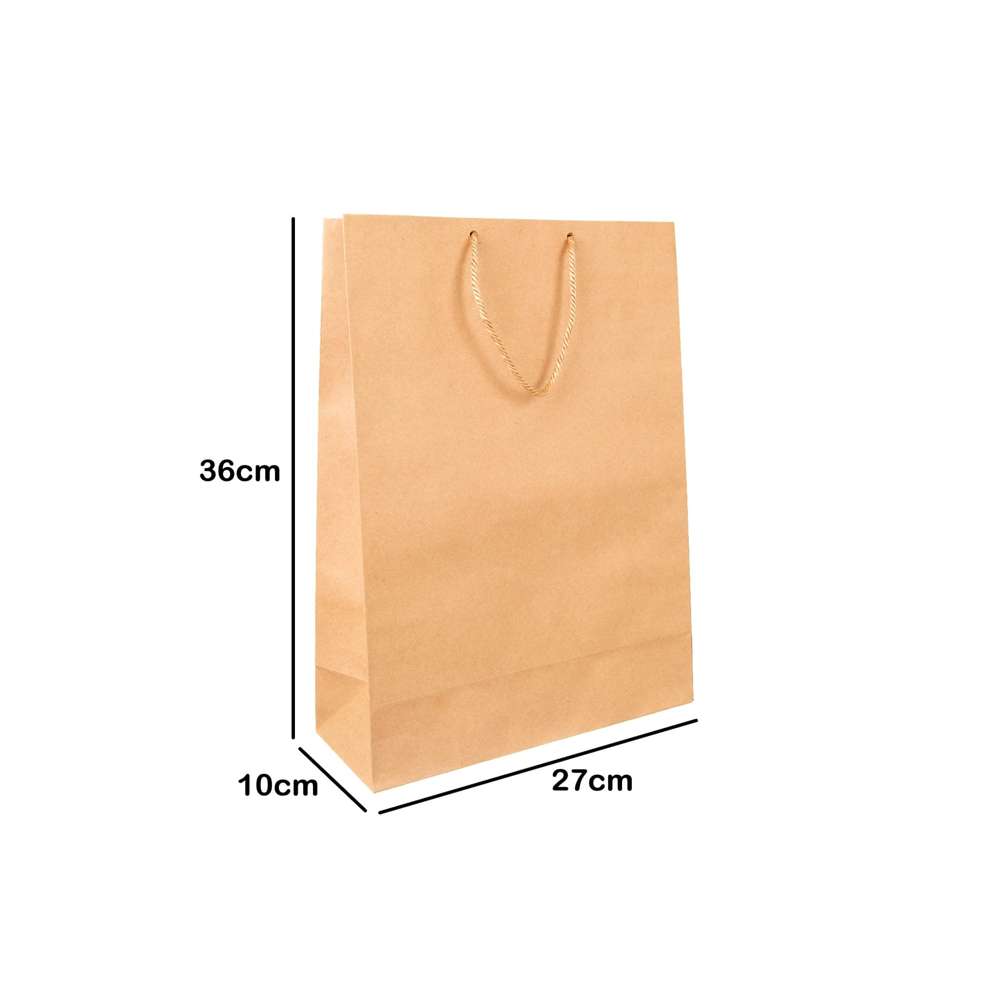 ساک دستی کاغذی کرافت ضخیم 36×27 با بند دور پیچ