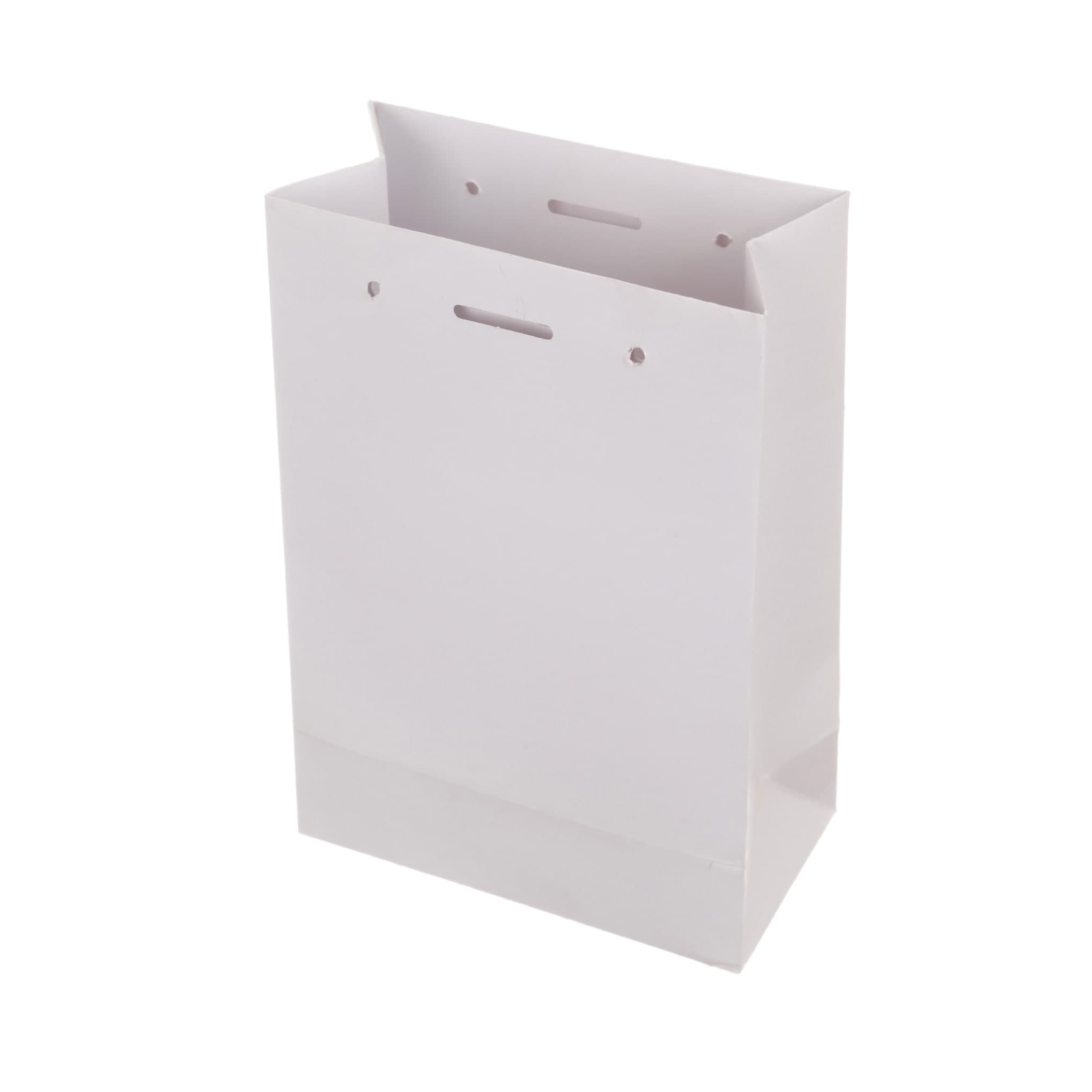 ساک دستی کاغذی گلاسه 22×15 سفید