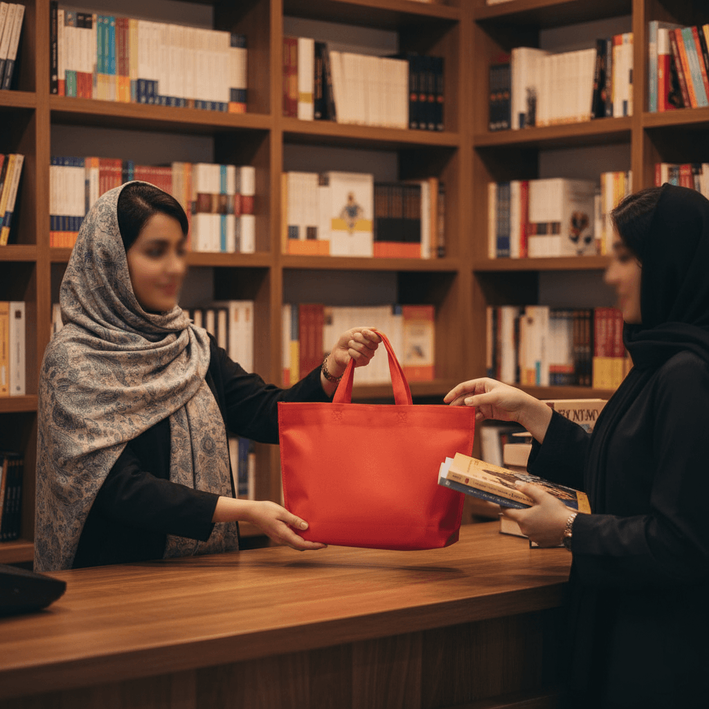 ساک اسپان دوخت حرارتی کف گاست افقی 25×35 قرمز