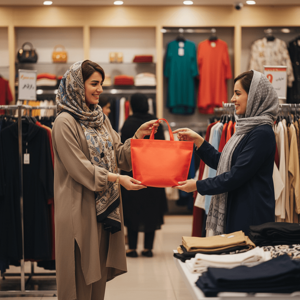 ساک اسپان دوخت حرارتی کف گاست افقی 25×35 قرمز