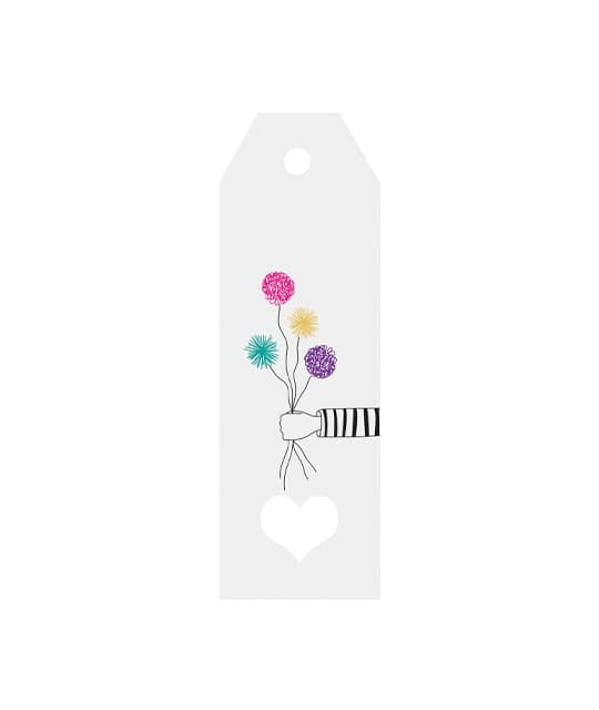 تگ هدیه آماده طرح دار کتان کد 16/2 بسته 25 عددی