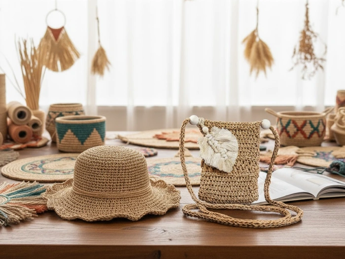 خلق زیبایی با هنر رافیا بافی