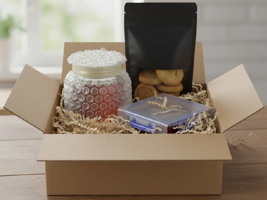 چیدن بستهها در جعبه پستی با پوشال