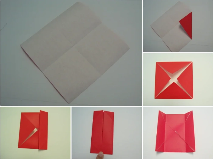 ساخت جعبه کادو با کاغذ مرحله دو