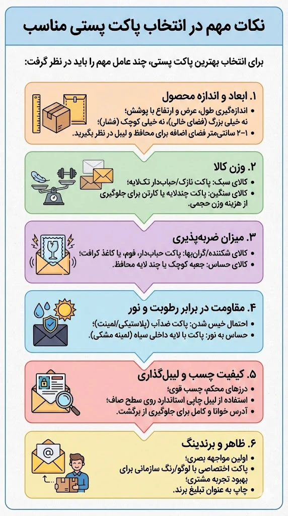 نکات مهم در انتخاب پاکت پستی مناسب