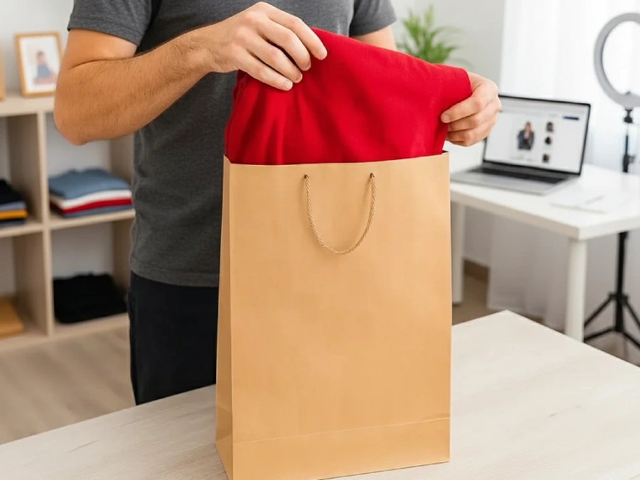 ساک کاغذی کرافت و بسته بندی لباس