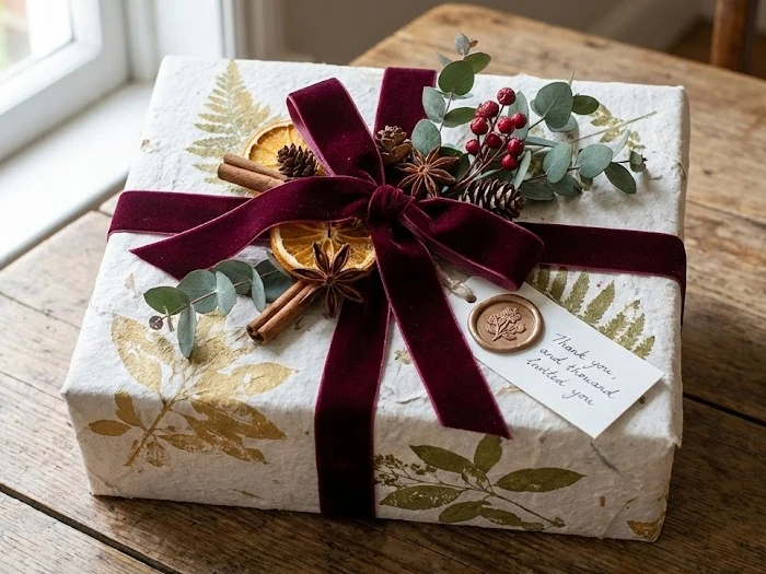 تزیین کادو با روبان نازک