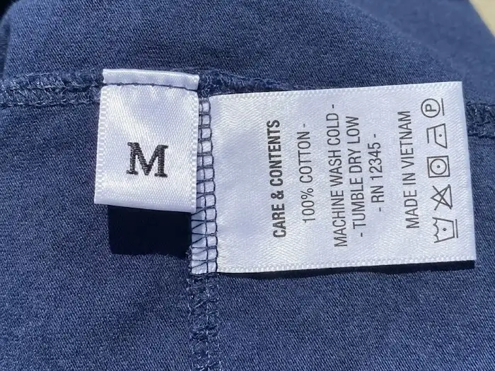 لیبل لباس سایز