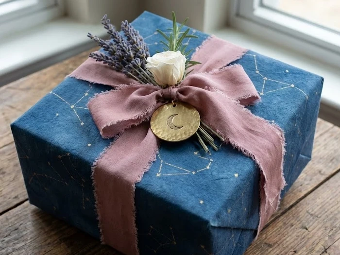 تزیین کادو با روبان نازک