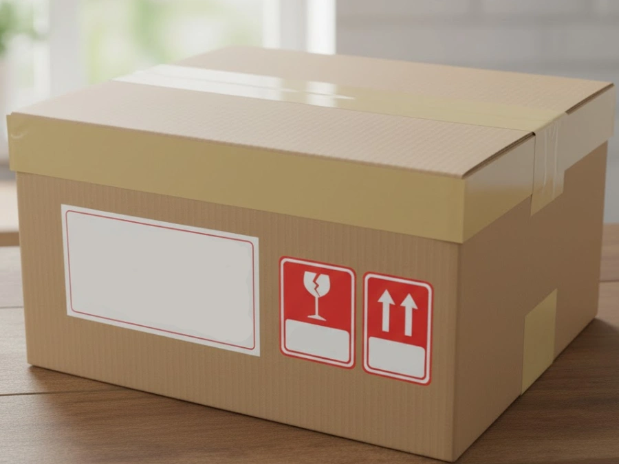 چسب زدن درزهای جعبه و نصب لیبل