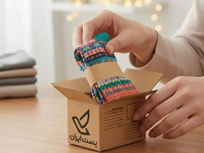 قرار دادن جوراب در کارتن پستی