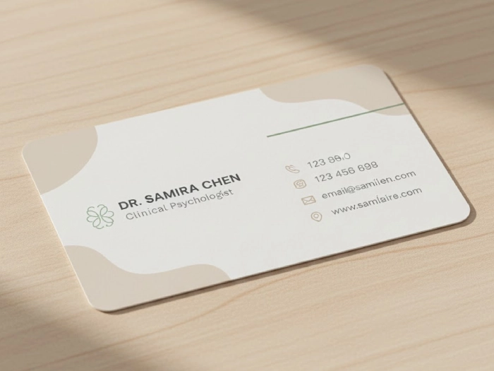 کارت ویزیت روانشناسی با رنگ خنثی