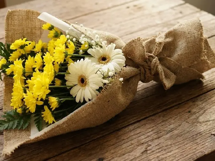 دسته گل با کنف