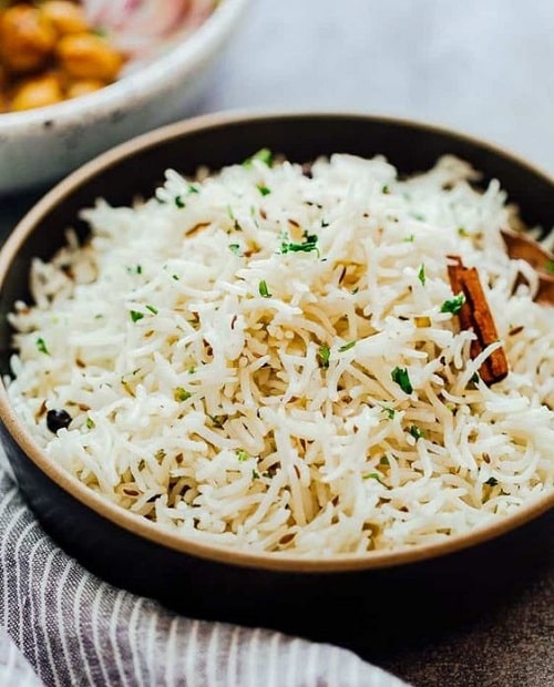'برنج هندی دانه بلند پخته