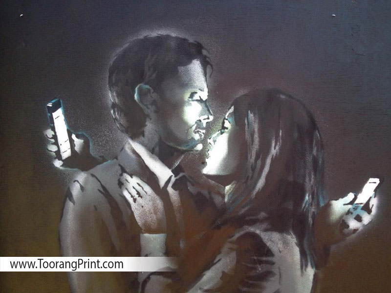 گرافیتی معروف عاشقان موبایل