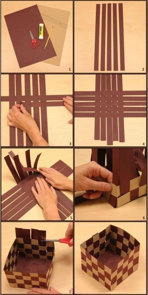 کاردستی سبد میوه با مقوا