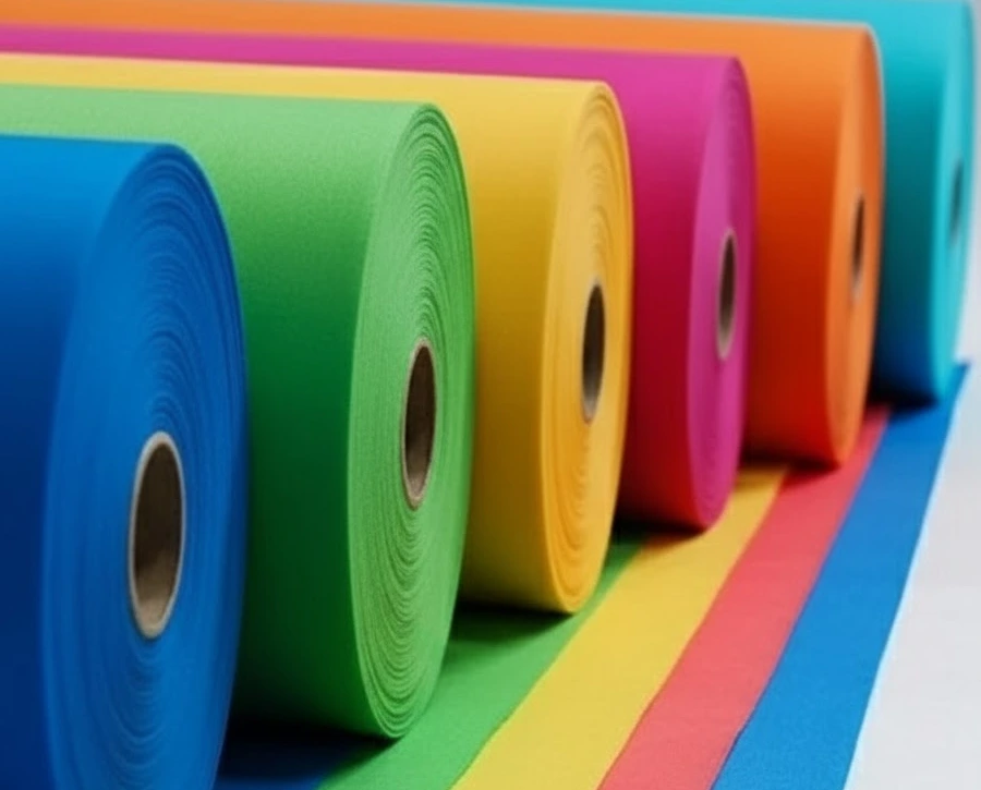 چند رول رنگی پارچه اسپان باند 90 گرمی