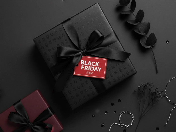 جعبه کیبوردی مشکی با ربان مشکی