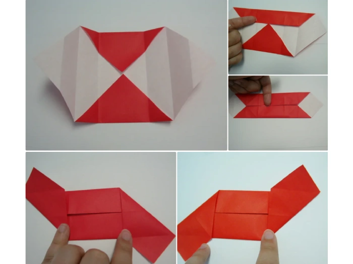 ساخت جعبه کادو با کاغذ مرحله سه
