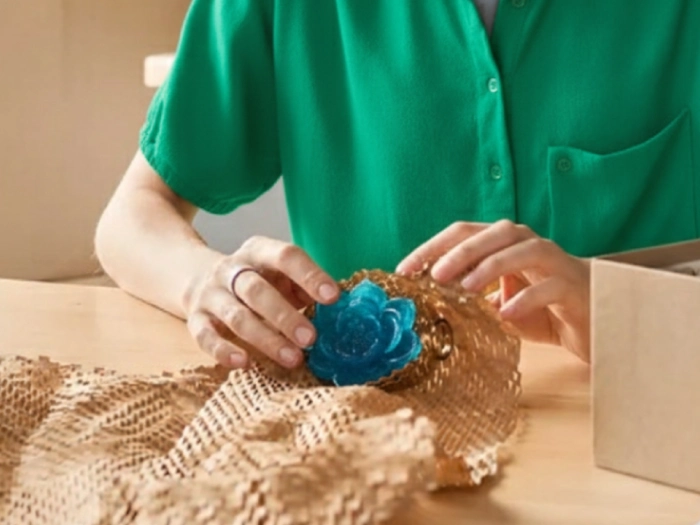 رزین گل مانند درون کاغذ زنبوری