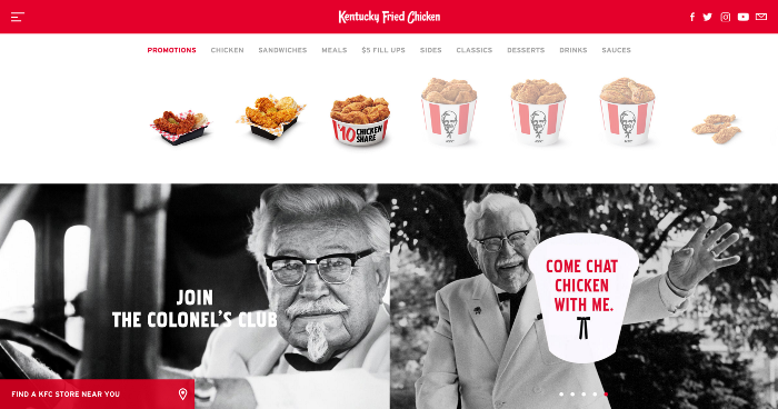 استفاده از رنگ در کی اف سی KFC