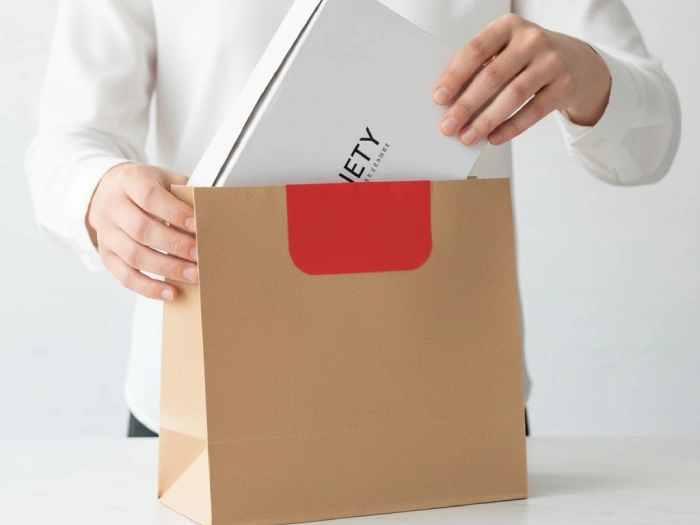 خرید دادن کارتن سفید درون پاکت کرافت  اپلیکه