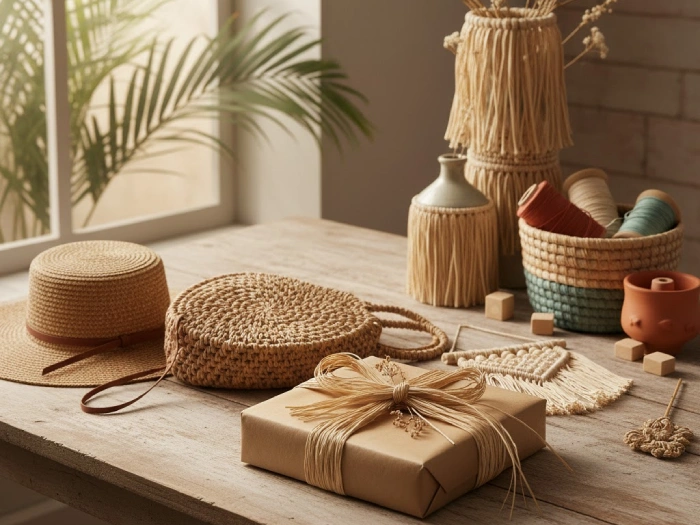 کاربردهای نخ رافیا در هنر و دکوراسیون