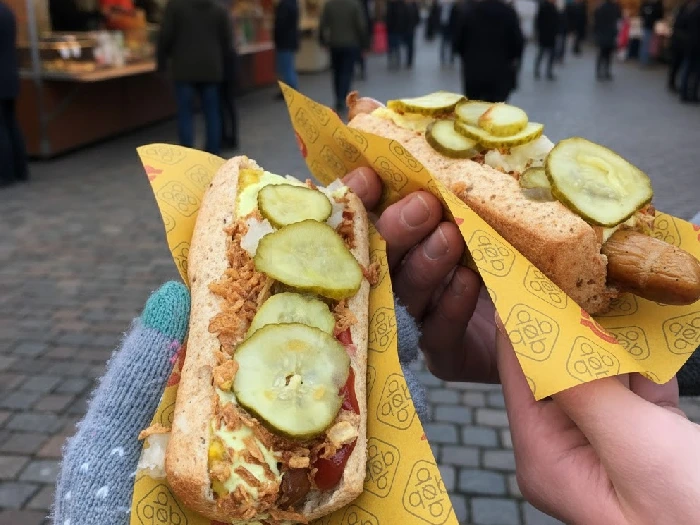 دو ساندویج درون کاغذ مومی