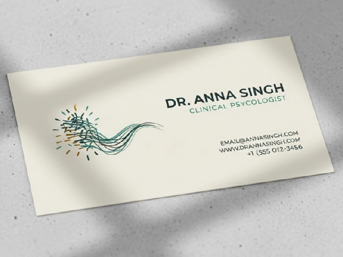 نمونه کارت ویزیت روانشناسی سبک مفهومی و انتزاعی