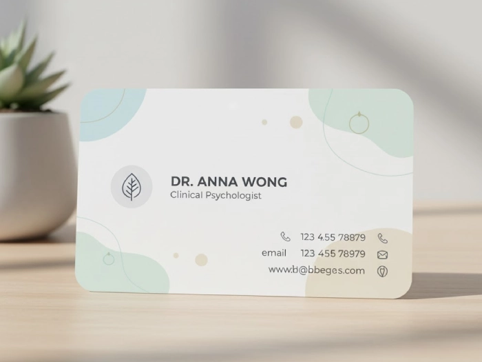 استفاده از رنگ سفید برای سادگی کارت ویزیت