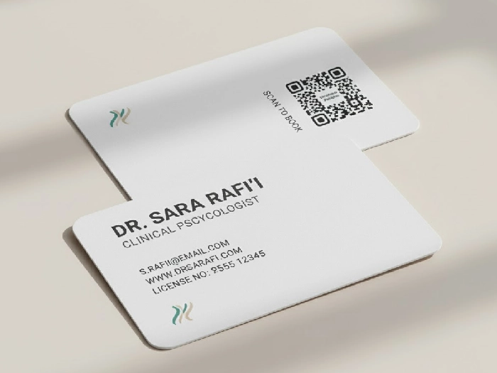استفاده از کد QR در کارت ویزیت روانشناسی