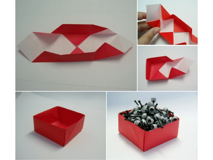 ساخت جعبه کادو با کاغذ مرحله چهار