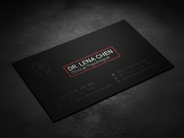 استفاده محدود از رنگ مشکی غلیظ در کارت ویزیت