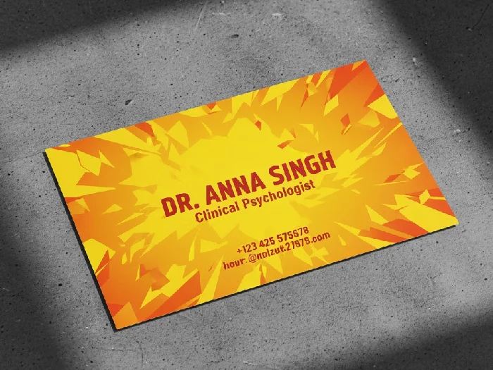 پرهیز از رنگ زرد و نارنجی روشن در کارت ویزیت