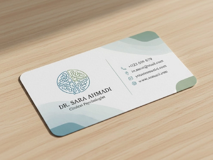 نماد مفهومی مغز و تفکر در کارت ویزیت