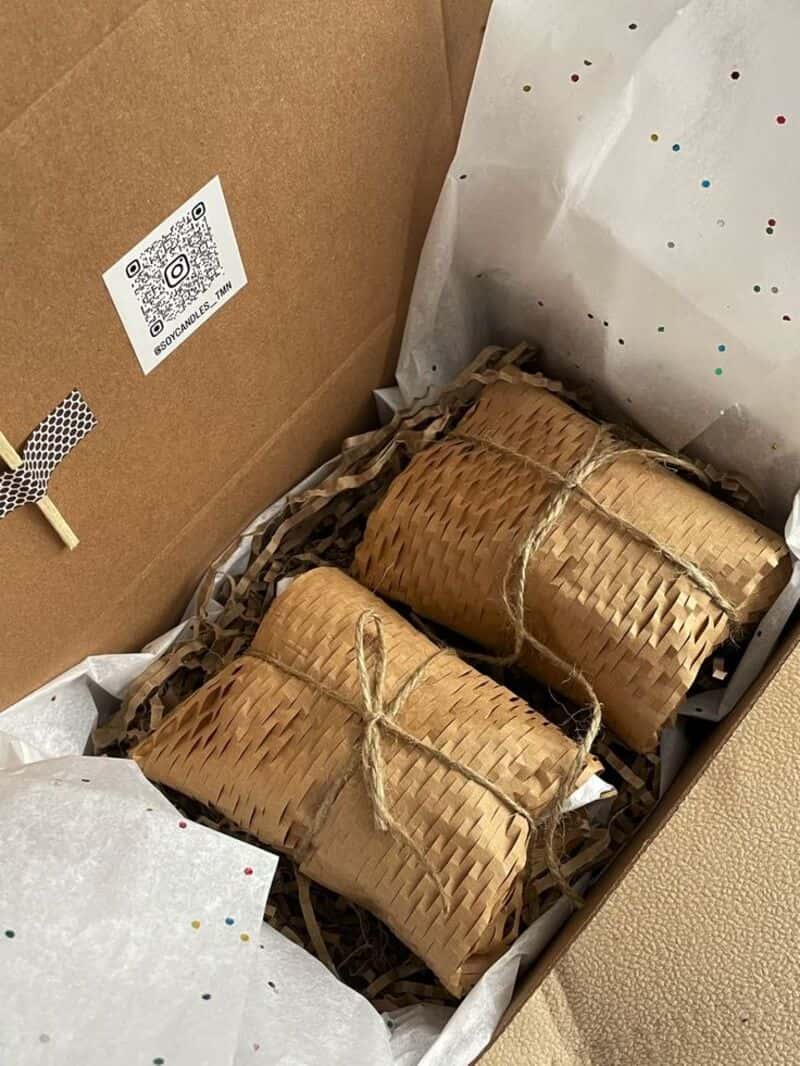 ایده بسته بندی عطر با کاغذ زنبوری