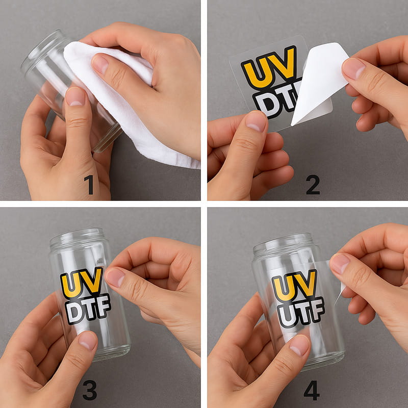 نحوه چسباندن لیبل UV DTF