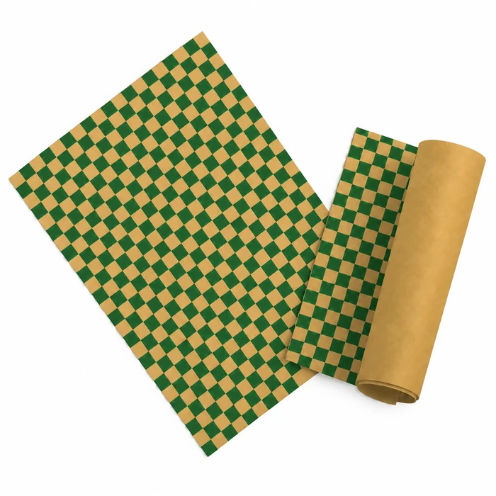 کاغذ کرافت 70×50 طرح شطرنجی سبز