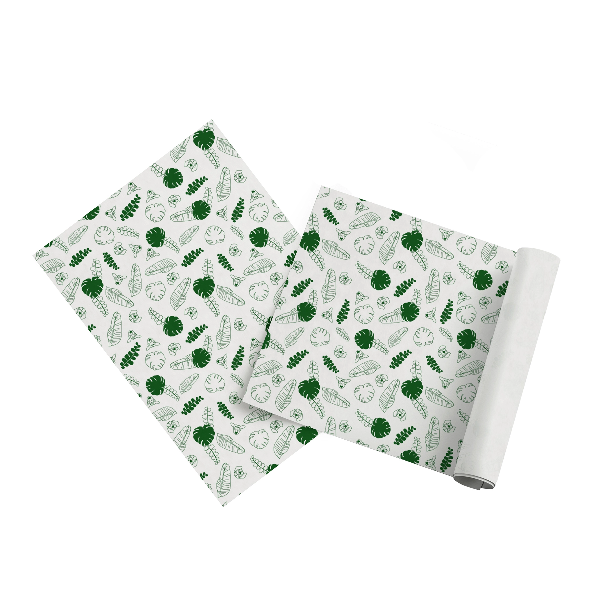 کاغذ پوستی 70×50 طرح برگ سبز