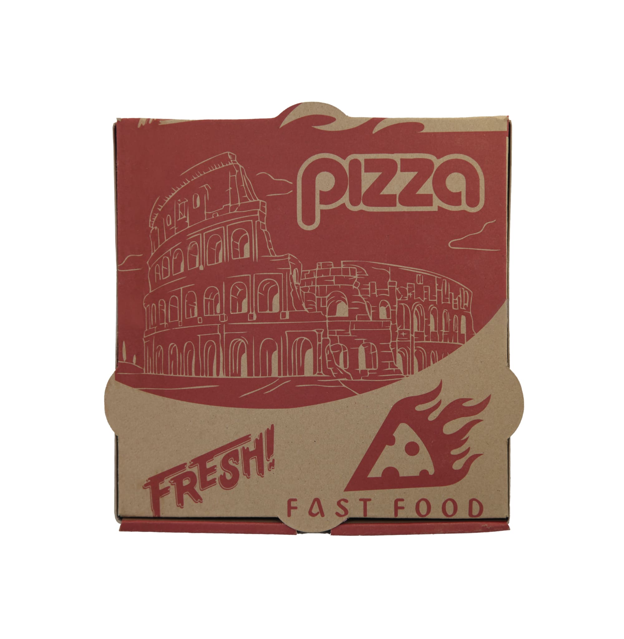 خرید جعبه پیتزا سایز 23 چاپ شده بسته 100 عددی
